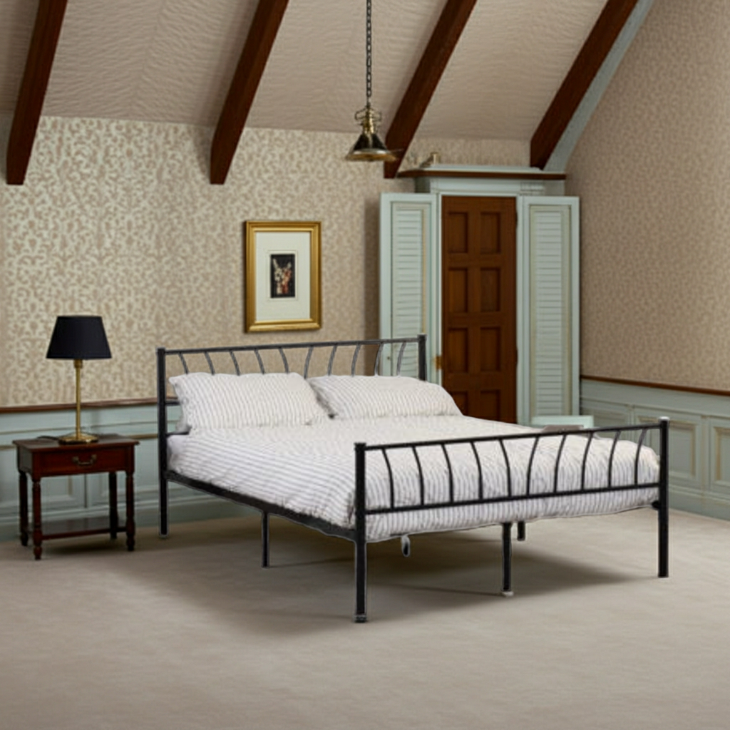 Cheap Double Bed & Mattress Bundle – Harlow Metal Frame
