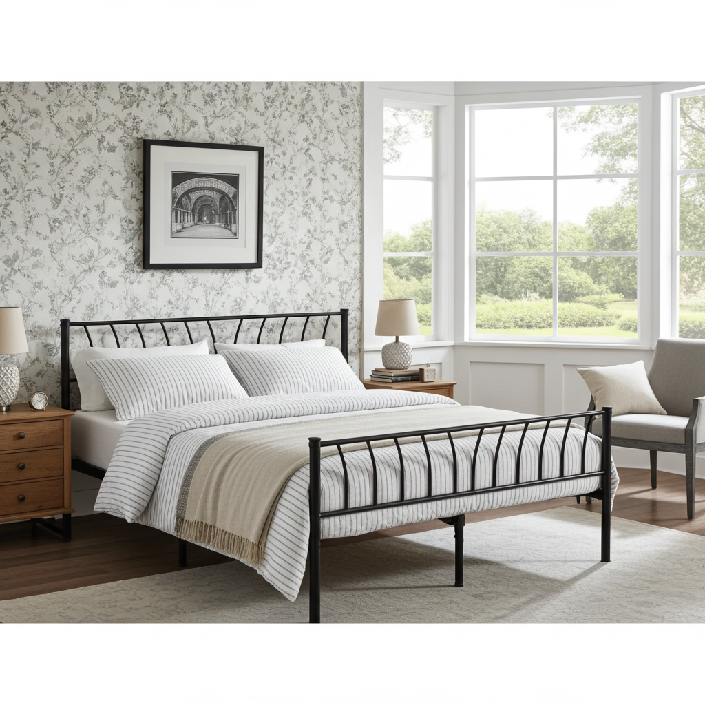Cheap Double Bed & Mattress Bundle – Harlow Metal Frame